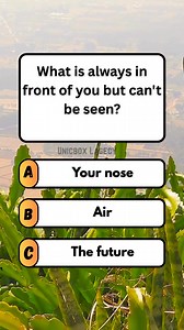 What is always in front of you but can't be seen? #brainteaser #riddlechallenge #QuizTime #puzzle #quiz #fun | Unicbox Lagecy