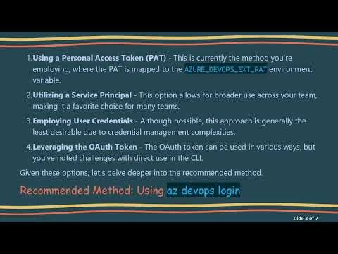 Login to Azure DevOps CLI from a Release Pipeline: The Best Approaches