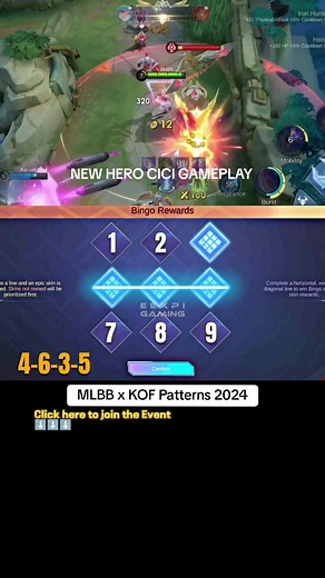 MLBB x KOF Bingo Event Patterns 2024