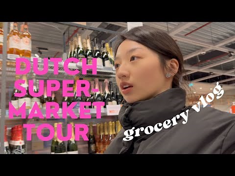 grocery shopping vlog | supermarket (albert heijn) tour in netherlands | getting dutch desert vlaai