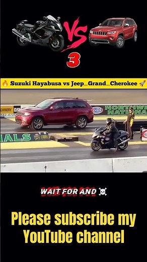Suzuki Hayabusa vs Jeep Grand Cherokee 💥🔥 wait for the and😈