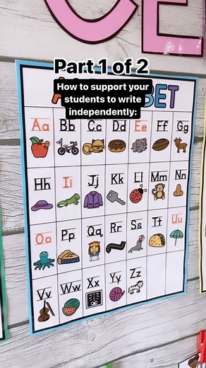 The bridge from writing with tons of teacher support to writing independently can be a slow process. And that’s ok! ⭐️ Using a writing center can help bridge the gap when students are learning to write on their own. You can a writing center bulletin board and teach them how to use it as a resource when they need information. On the example above, the students can see letters, color words, sentence stems, and more! This specific board is displaying vocab words on the theme: “ a park day” 🔥Stay t