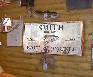 Bait and Tackle Sign | Personalized Bait Shop Sign Wall Decor | Custom Fishing Sign Fisherman Gift | Rustic Bait and Tackle Decor Ideas - Etsy