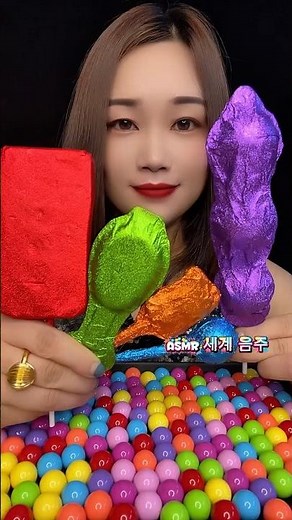 [ASMR] ‎@AsmrWD 신기한물먹방 #candy #eat #lips #물먹방#아이스크림 #960