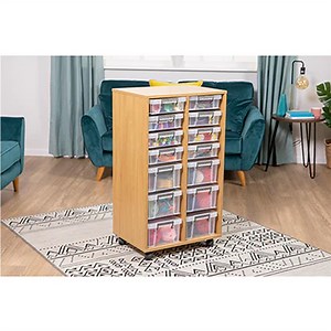 Storage4crafts Marwood 100 Storage Tower with Boxes, Choose from Devon Oak, Vanilla Or Cashmere