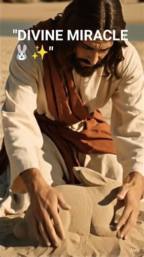 Jesus Christ Creates a Living Rabbit from Sand 🐰✨ | Divine Miracle #Shorts #Jesus