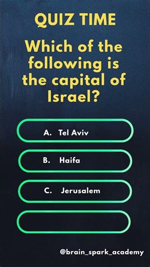 Capital of Israel | GK quiz question | 19 March 2026