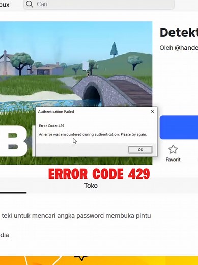Roblox error code 429 #robloxindonesia #robloxhelp #tutorialroblox #fyproblox #robloxtips #robloxerror #roblox #error #errorcode429
