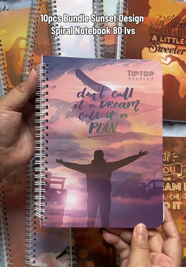 Aesthetic Sunset Hardcover Spiral Notebooks (10pcs)