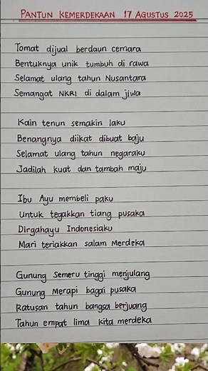 Pantun Kemerdekaan 17 Agustus #kemerdekaan #dirgahayuindonesia