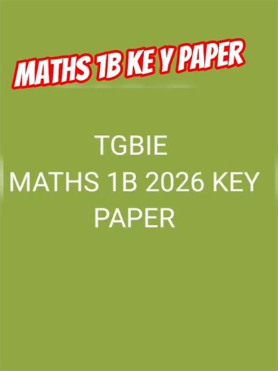 inter Maths 1B key paper 2026