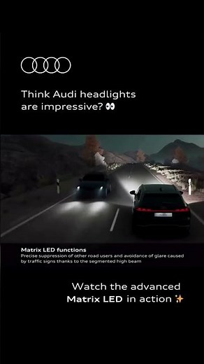 Audi’s Matrix LED headlights: high beams on, no glare for others. ✨🚘 #audi #cartech #car