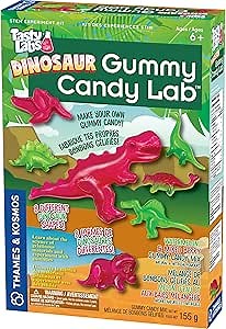 Thames & Kosmos Dinosaur Gummy Candy Lab, Tasty Labs STEM Experiment Kit, Make Your Own Dinosaur-Shaped Gummies, Explore Chemistry in Cooking, Safe to Eat, Ages 6+, Made in USA | 2-Language Ver, EN/FR