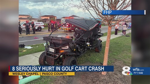 8 hospitalized in Wesley Chapel golf cart crash