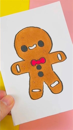 How to draw a kawaii Christmas cookie step by step