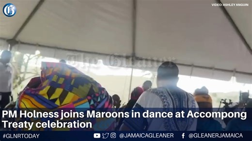 Prime Minister Dr Andrew Holness joined Chief Richard Currie and other maroons in a celebratory dance during the annual Accompong Maroon Festival in Accompong, St Elizabeth. The event commemorates the 1738 peace treaty between the Maroons and Britain, which granted the community freedom and autonomy. Culture Minister Olivia Grange was also in attendance. #GLNRToday | Jamaica Gleaner