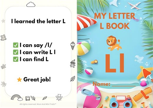 Letter L Mini Book | Preschool Phonics Worksheet (PDF Download) - Etsy
