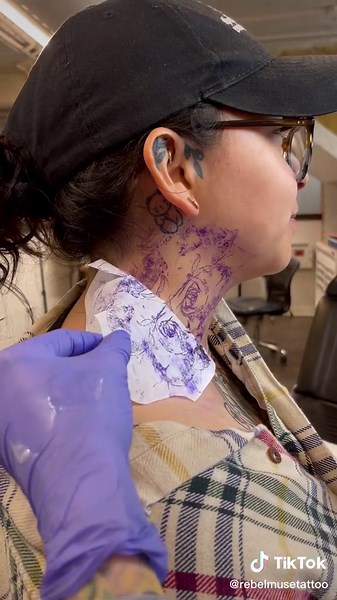 Would you ever get your neck tattooed?! #necktattoo #tattooartist #fyp #tattoolover