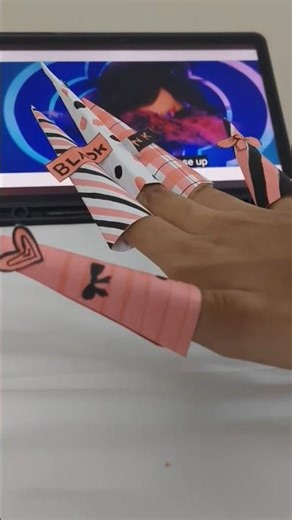 BLACKPINK nails 💅🖤💗✨|aesthetic#blackpink#diy#shorts#Tejaswi n Tanmaya