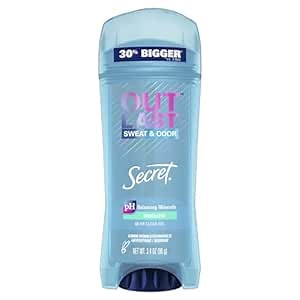 Secret Antiperspirant Deodorant Women, Unscented Clear Gel, Outlast, 3.4 oz (Pack of 3)