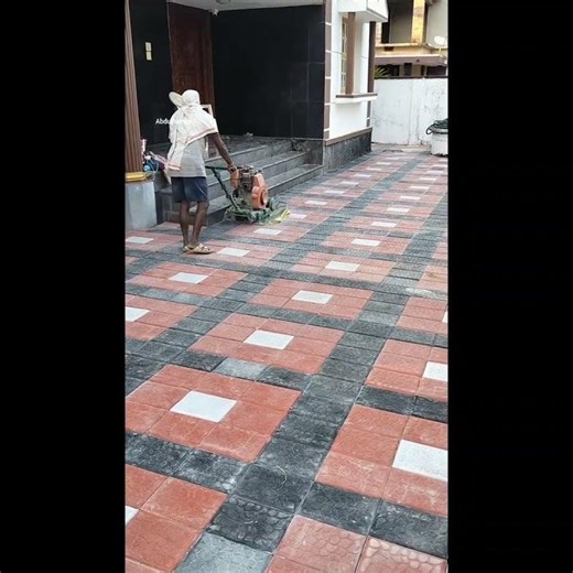 interlocking tile laying & vibration machine