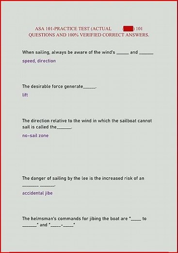 Asa 101Practice Test Actual 101 Questions And 100 Verified C video