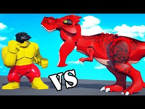 HULK VS GIANT LEGO DINOSAUR - EPIC BATTLE
