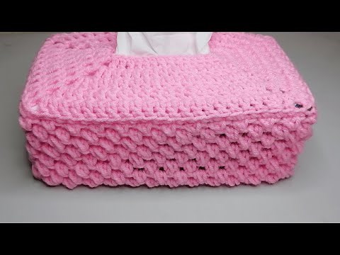 How To Crochet Tissue Box Cover|| by shaizas crochet-181