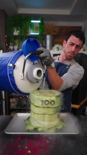 What should I dip next? 🥒 Cucumber Hat vs. 🥶 Liquid Nitrogen #foodscience #vsauce #liquidnitrogen