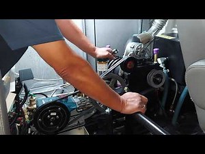 Changing vacuum blower and water pump belts and oil on a Butler Carpet Cleaning Truckmount.