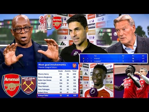 Arsenal vs West Ham 2-0 Arteta Leads Gunners to Top of the League – Saka On Fire Ian Wright Reaction
