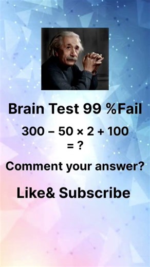 Brain Test 99% Fail Math Challenge Brain Test 99�il comment your answer? #lyrics #iqtest #brain