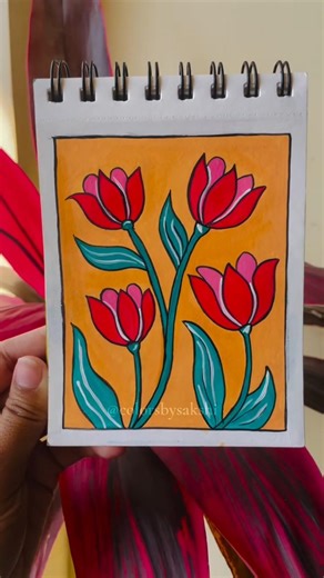 Floral Painting 🌷🌱 #art #painting #floralpainting #shorts #ytshorts #artist #aestheticpainting