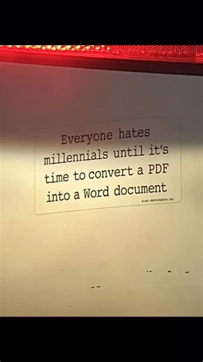 Ash Goodwin on Instagram: "Everyone hates millennials… until it’s time to convert a PDF into a word document 😂 #nostalgia #nostalgic #90s #90skids #nostalgiacore #00s #retro #nostalgia90an #millennial"