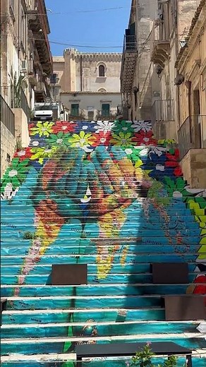 🎨 Painted Staircase in Noto, Sicily | A Colorful Gem in the Baroque Capital 🇮🇹✨