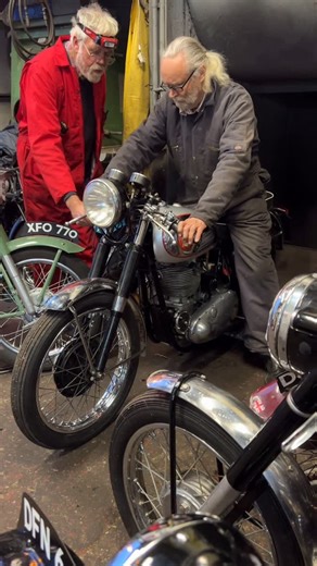 Andy Tiernan Classics on Instagram: "Andy & Kingy started up the BSA CB32 Goldstar for the first time in years. The rev counter going all wobbly. More to come on this bike. . . . . #vintage #classicbike #vintagemotorcycle #barnfind #andytiernanclassics #bsa #bsagoldstar #cafèracer #caferacerofinstagram #caferacerproject #cb32bsa"