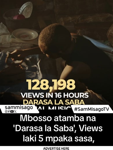 Sam Misago on Instagram: "Msanii @mbosso_ amefikisha Views zaidi ya Laki 5 mpaka sasa kwenye Video ya Project yake mpya Darasa la Saba ikiwa na masaa kumi na sita Youtube #SamMisagoTV"