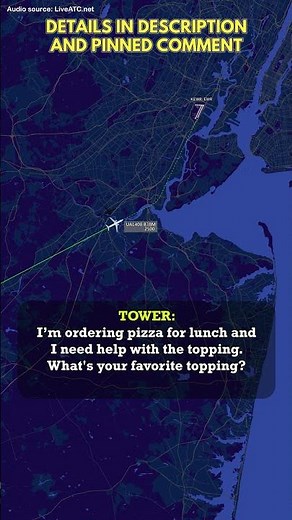 Funny ATC. “I’m ordering pizza. What’s you favorite topping?” #realatc #airtrafficcontrol #aviation