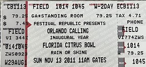 Nov 13, 2011: Orlando Calling Music Festival 2011 at Florida Citrus Bowl Orlando, Florida, United States | Concert Archives