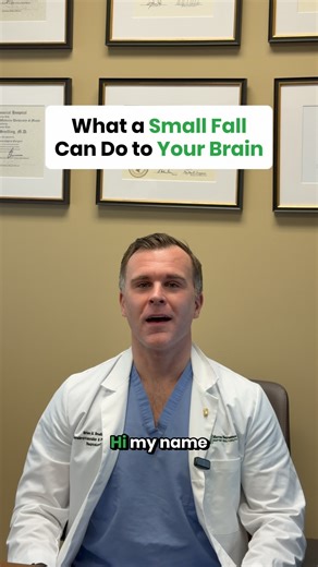 A small fall can still cause serious brain changes, and the symptoms often appear slowly. In older adults, signs like new confusion, changes in balance or an unusual headache can be early warnings that the brain needs medical attention. Dr. Brian Snelling, director of cerebrovascular and endovascular neurosurgery and director of the stroke program at Marcus Neuroscience Institute at Baptist Health, explains what to watch for and when to seek care. #brainhealth #brainbleed #neurology | Baptist He