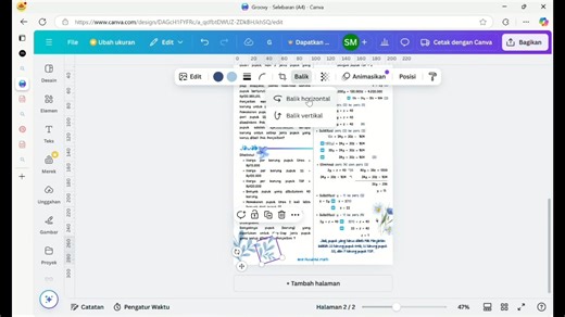 Catatan Matematika Estetis di Canva