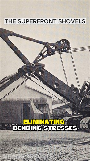 The Marion Superfront was a revolutionary cable-operated mining shovel concept developed by Marion Power Shovel Company in the 1970s. Unlike conventional shovels where the bucket angle remained fixed, units like the 204-M featured a rotating dipper and triangular frame geometry that eliminated boom stress while maximizing digging power. The design allowed the bucket teeth to penetrate at the optimal angle throughout the entire excavation cycle, achieving a sixty-six percent capacity increase ove