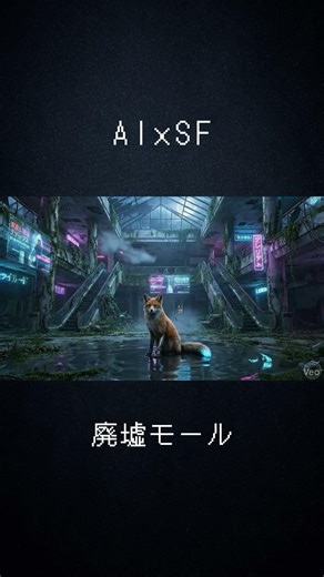 【AI×SF】誰もいない街と歩く狐 #10 #Shorts #AI映像 #AIArt #AISF #サイバーパンク #近未来 #崩壊世界 #無人都市 #狐 #幻想的 #廃墟モール