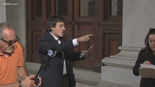 'Stop funding genocide': Blumenthal heckled by pro-Palestine protesters outside state capitol in Hartford