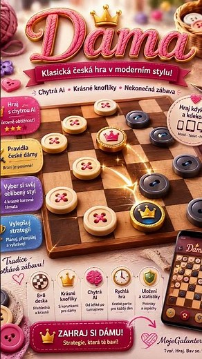 Knoflíková Dáma 🧵🎲 | Zahraj si klasickou hru s veselými knoflíky online zdarma
