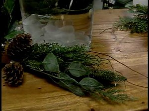 How to Create an affordable Christmas centerpiece with evergreen sprigs