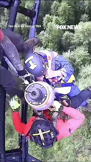 Rescue crews hoist two men to safety after their side-by-side ATV rolled multiple times #shorts