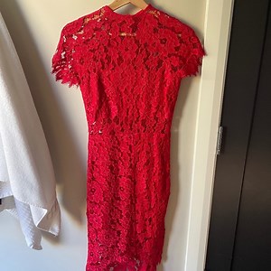 Alexis red lace dress