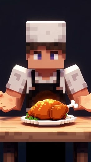 MINECRAFT ROASTED CHICKEN 🍗 #shorts