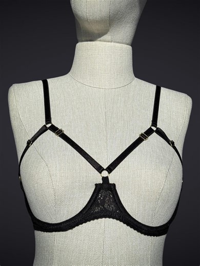 Shelf Open Cup Black Bra, Cupless Lingerie Open Bra, Open Cup Custom Lingerie, Erotic Hot Lingerie, Quarter Cup Bra - Etsy
